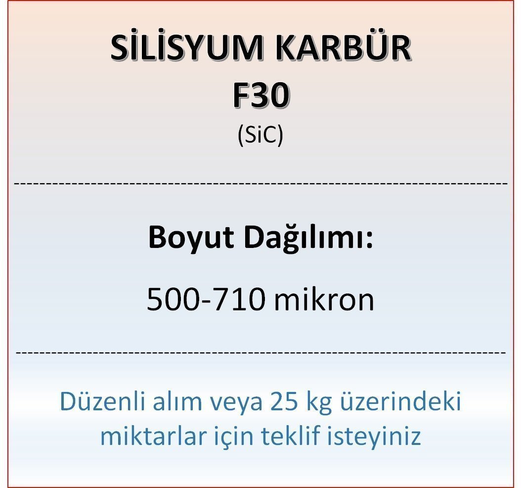 Silisyum Karbür F30 - SiC - 500-710 mikron 1 kg