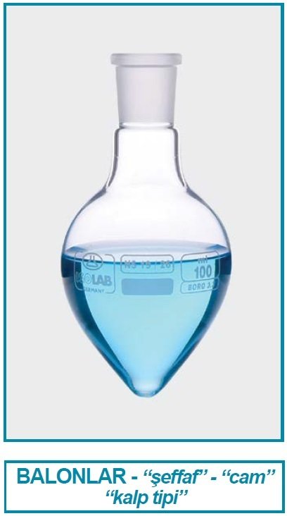 İSOLAB 030.52.250 balon - kalp tipi - şilifli - merkez boyun : NS 29/32 - 250 ml (1 adet)