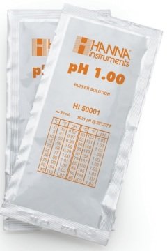 HANNA HI50001-02 pH 1.00 -  25oC Technical Calibration Buffer Sachets, (25 x 20mL)