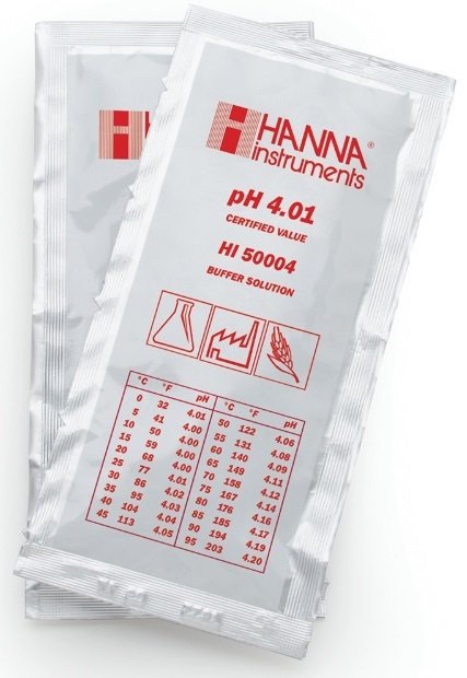 HANNA HI50004-02 pH 4.01 -  25oC Technical Calibration Buffer Sachets, (25 x 20mL)