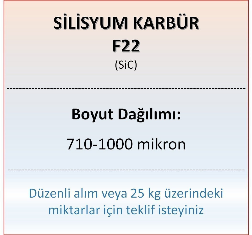 Silisyum Karbür F22 - SiC - 710-1000 mikron 10 kg