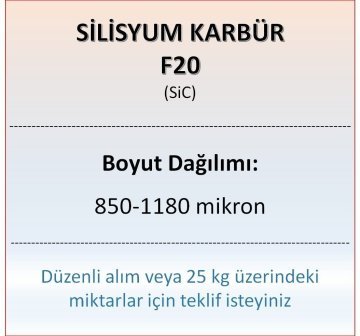 Silisyum Karbür F20 - SiC - 850-1180 mikron 1 kg