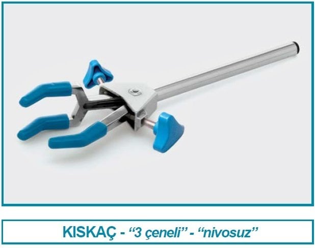 İSOLAB 045.03.001 kıskaç - 3 çeneli - standard (1 adet)