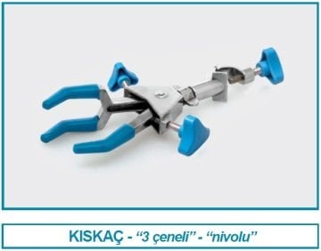 İSOLAB 045.06.001 kıskaç - 3 çeneli - nivolu (1 adet)