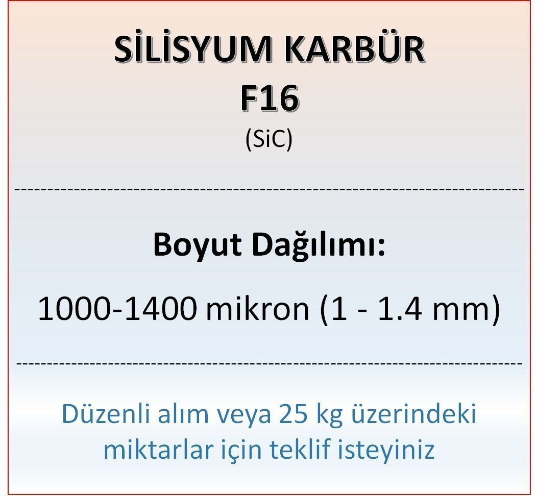 Silisyum Karbür F16 - SiC - 1000-1400 mikron 10 kg