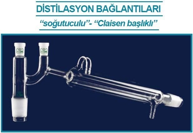 İSOLAB 065.57.001 distilasyon bağlantısı-kondenserli&Claisen-standart-erkek:NS14/23 160 mm (1 adet)
