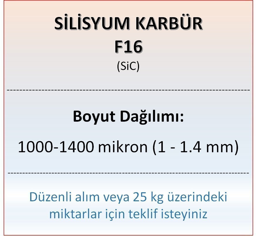Silisyum Karbür F16 - SiC - 1000-1400 mikron 5 kg