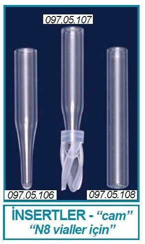 İSOLAB 097.05.106 insert - 0.1 ml - dibi konik - dış çap: 5.0 mm. dış yükseklik: 31.0 mm (100 adet)