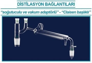 İSOLAB 065.58.002 distilasyon bağlantısı-kondenserli&Claisen-vakum-erkek:NS14/23 250 mm (1 adet)