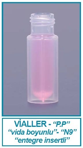 İSOLAB 095.11.003 vial - vida kapak - polipropilen - N9 - 1.5 ml - 11.6x32 mm - entegre insertli (0.7ml) - şeffaf (100 adet)