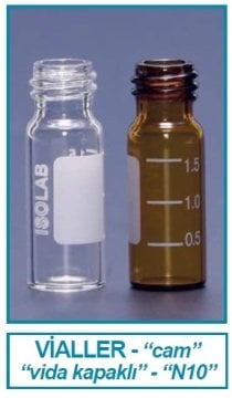 İSOLAB 095.04.001 vial - vida kapak - N10 - 1.5 ml - 11.6x32 mm - şeffaf (100 adet)