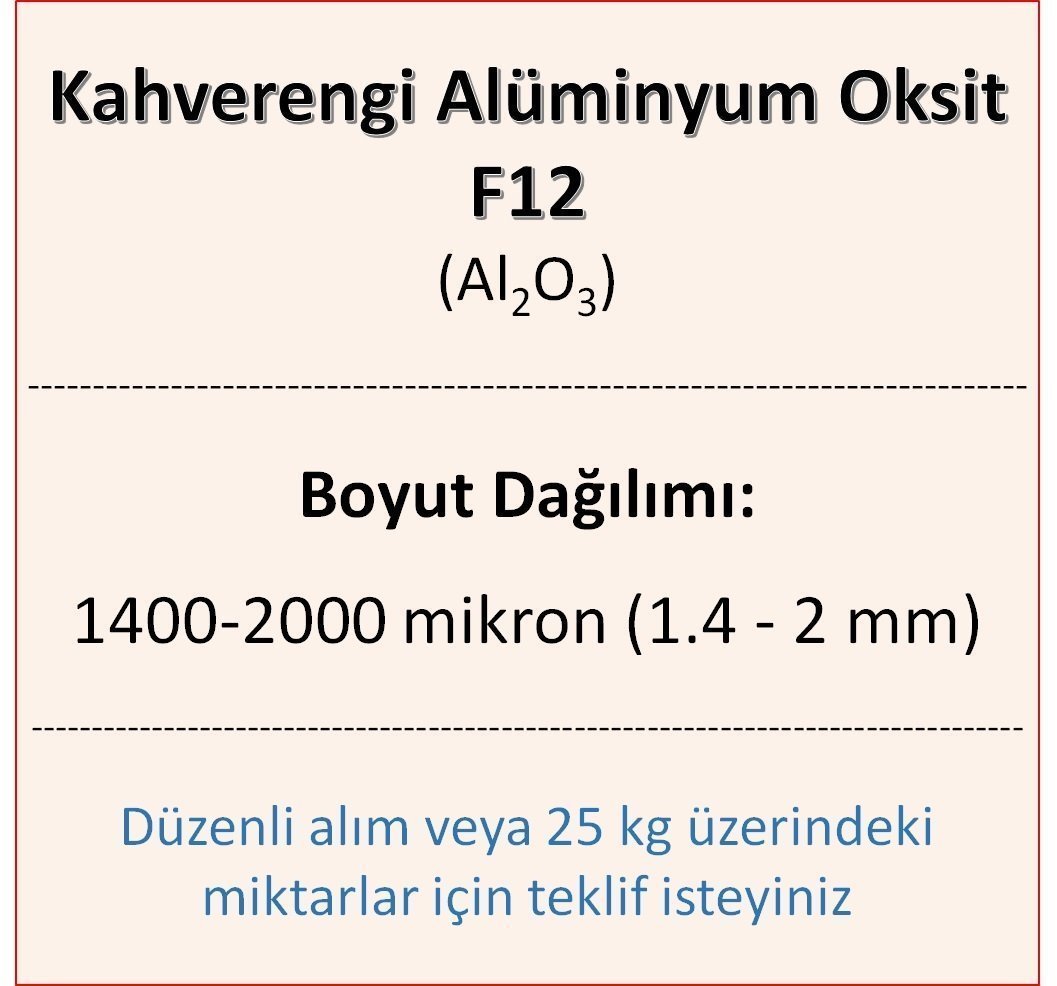 Kahverengi Alüminyum Oksit F12 - Al2O3 - 1400-2000mikron