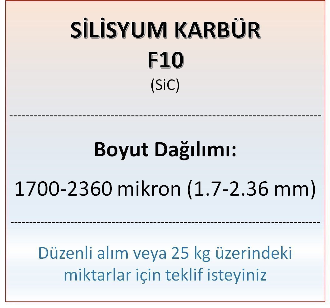 Silisyum Karbür F10 - SiC - 1700-2360 mikron 10 kg