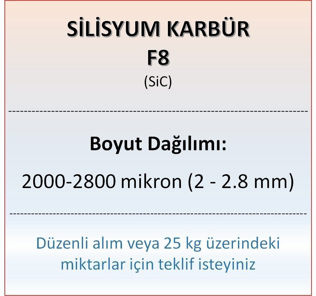 Silisyum Karbür F8 - SiC - 2000-2800 mikron 500 gram