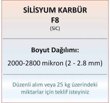 Silisyum Karbür F8 - SiC - 2000-2800 mikron 500 gram