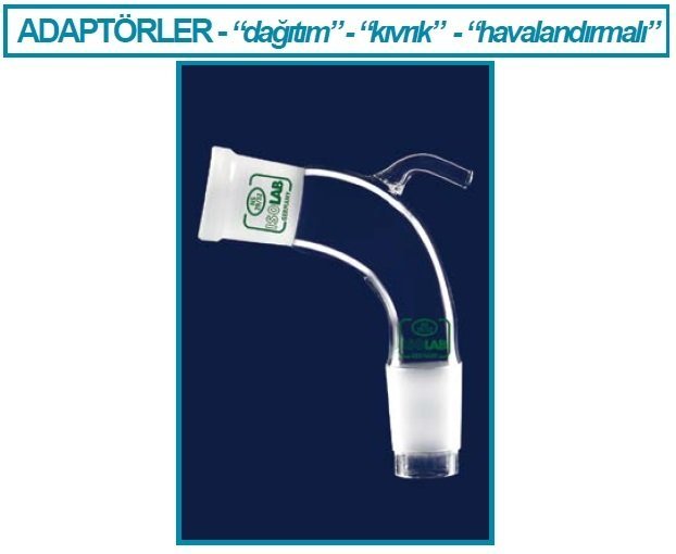 İSOLAB 065.33.014 adaptör - aktarım - eğimli vakumlu - dişi: NS 14/23 - erkek: NS 14/23 (1 adet)