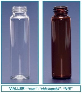 İSOLAB 095.06.001 vial - vida kapak - N15 - 12 ml - 18.5x66 mm - şeffaf (100 adet)