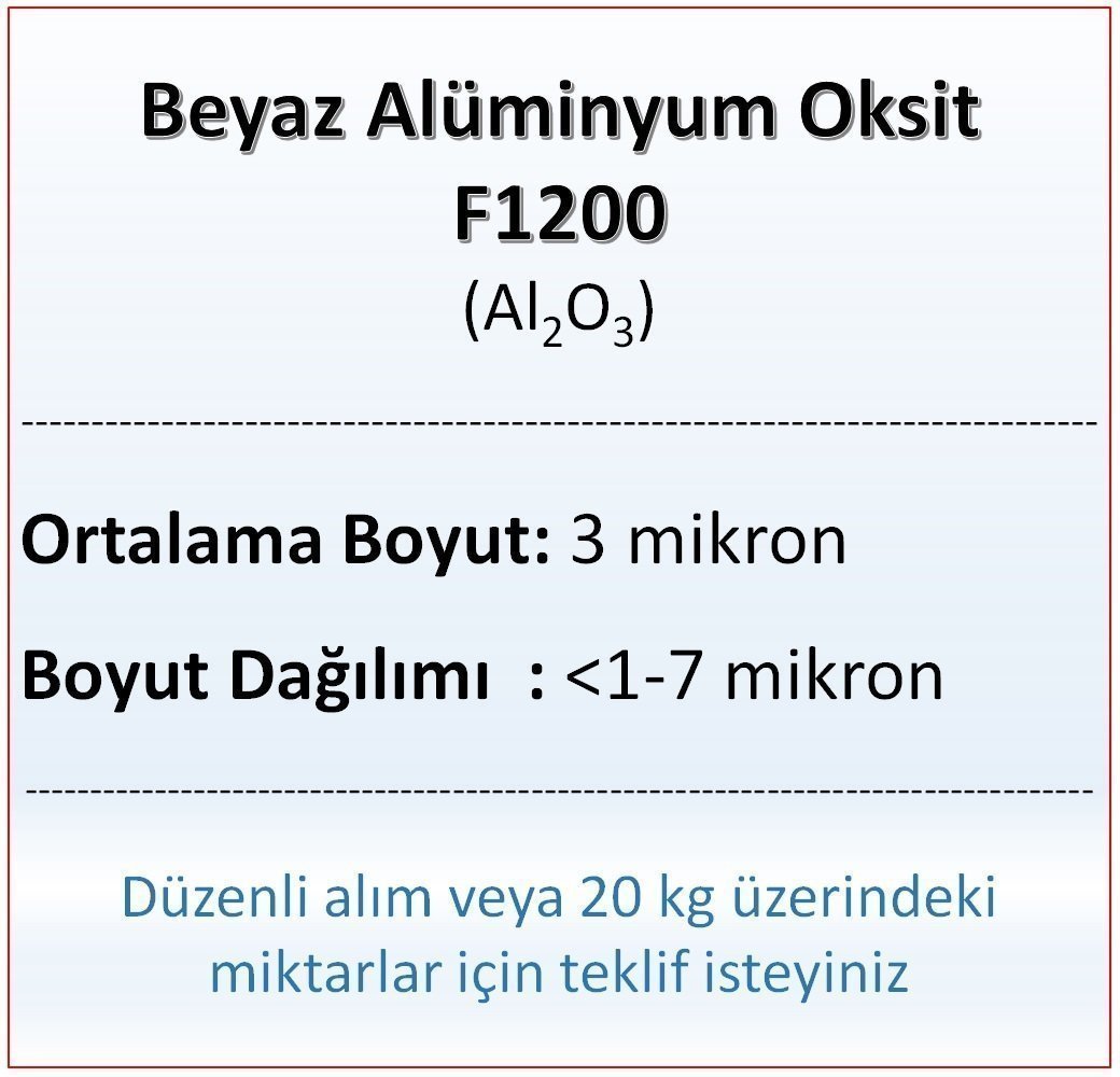 Alüminyum Oksit F1200 - Al2O3 - 3 mikron 5 kg