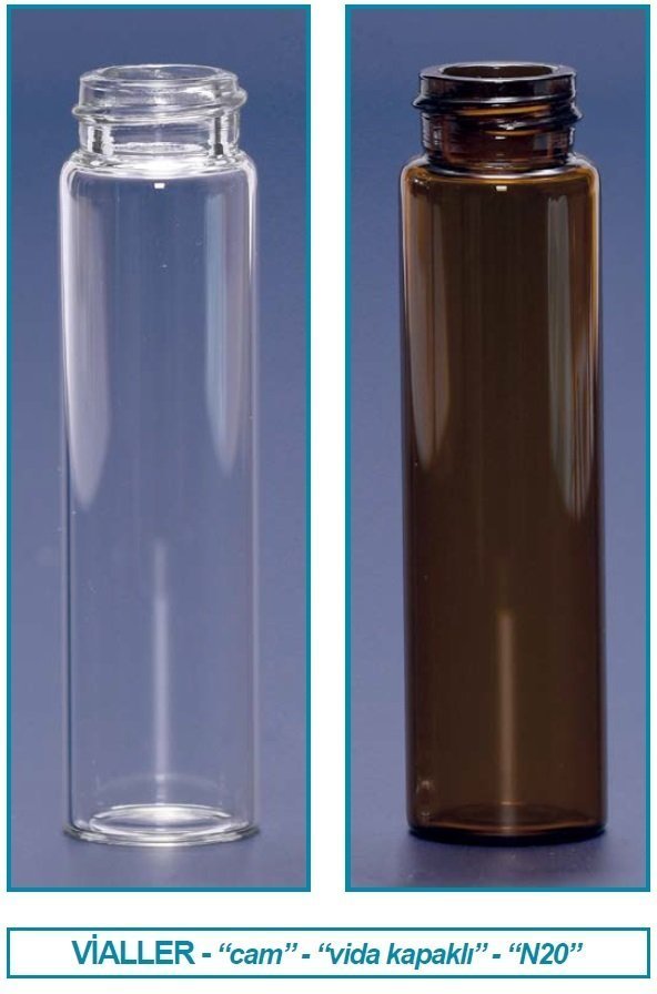 İSOLAB 095.03.001 vial - vida kapak - N20 - 22 ml - 22.7x86 mm - şeffaf (100 adet)