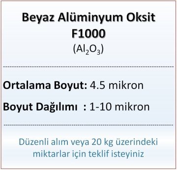 Alüminyum Oksit F1000 - Al2O3 - 4.5 mikron 10 kg