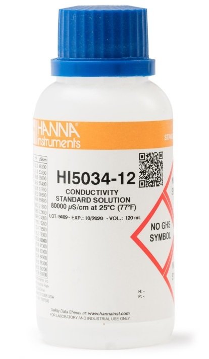 HANNA HI5034-12 80,000 uS/cm EC value -  25oC, 120 mL