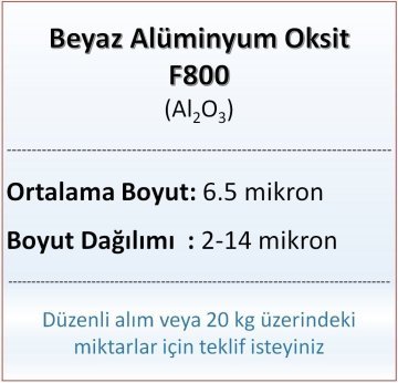 Alüminyum Oksit F800 - Al2O3 - 6.5 mikron 10 kg