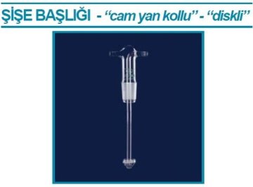 İSOLAB 065.67.011 gaz yıkama şişe başlığı - frit diskli - cam yan kollu (1 adet)