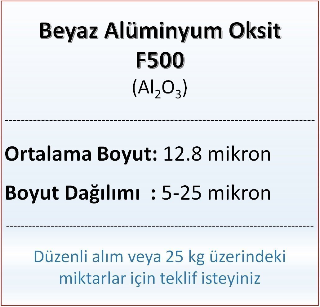 Alüminyum Oksit F500 - Al2O3 - 12.8 mikron 1 kg