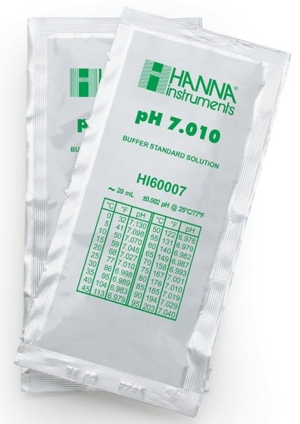 HANNA HI60007-02 pH 7.010 -  25oC Millesimal Calibration Buffer Sachets, (25 x 20mL)