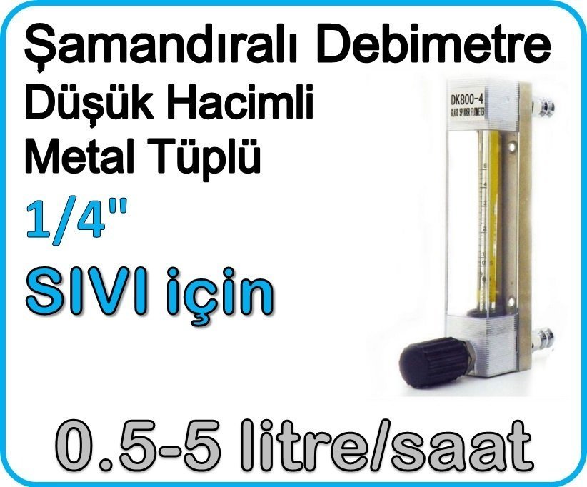 Düşük Hacimli Metal Tüplü Şamandıralı Debimetre (Sıvı için) 0.5-5 lt/saat
