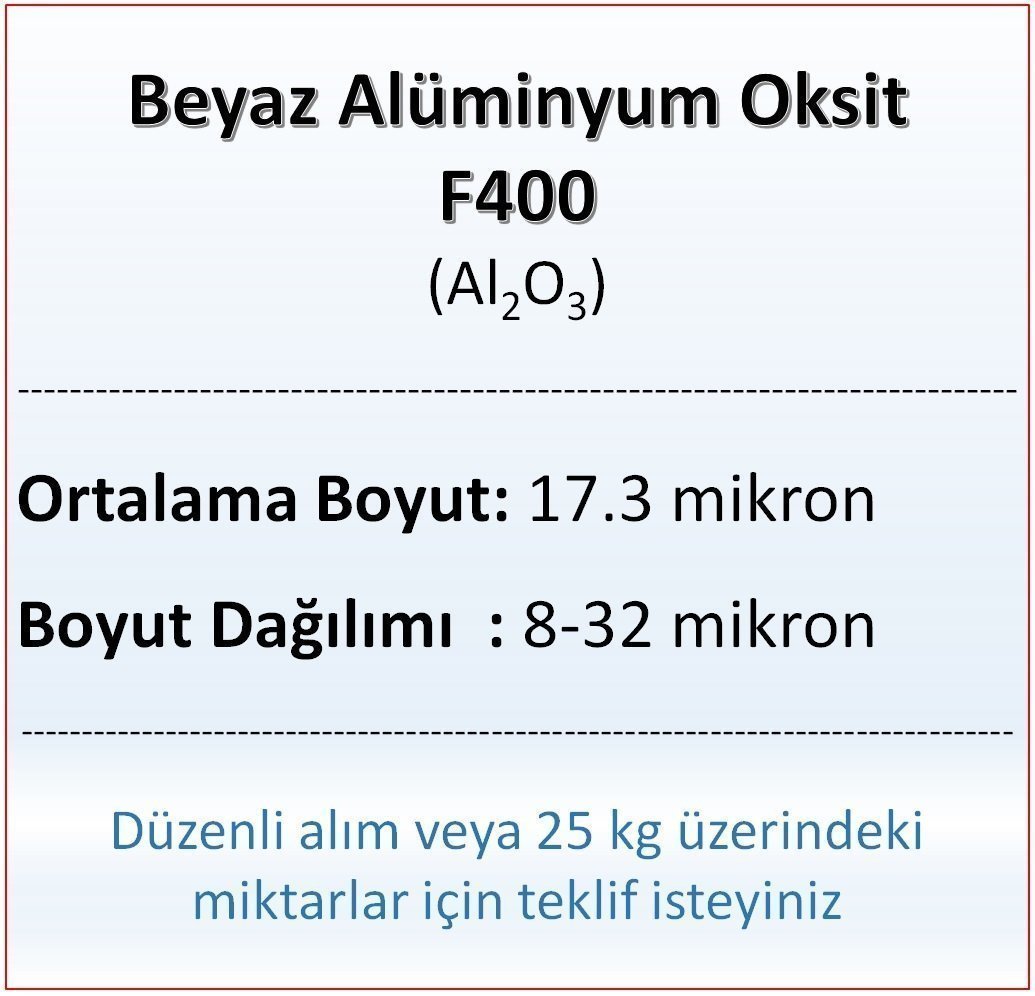 Alüminyum Oksit F400 - Al2O3 - 17.3 mikron 5 kg
