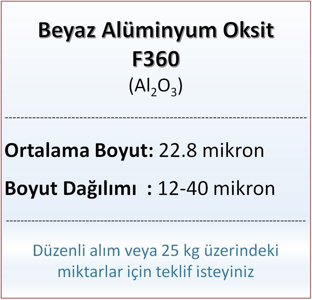 Alüminyum Oksit F360 - Al2O3 - 22.8 mikron 1 kg
