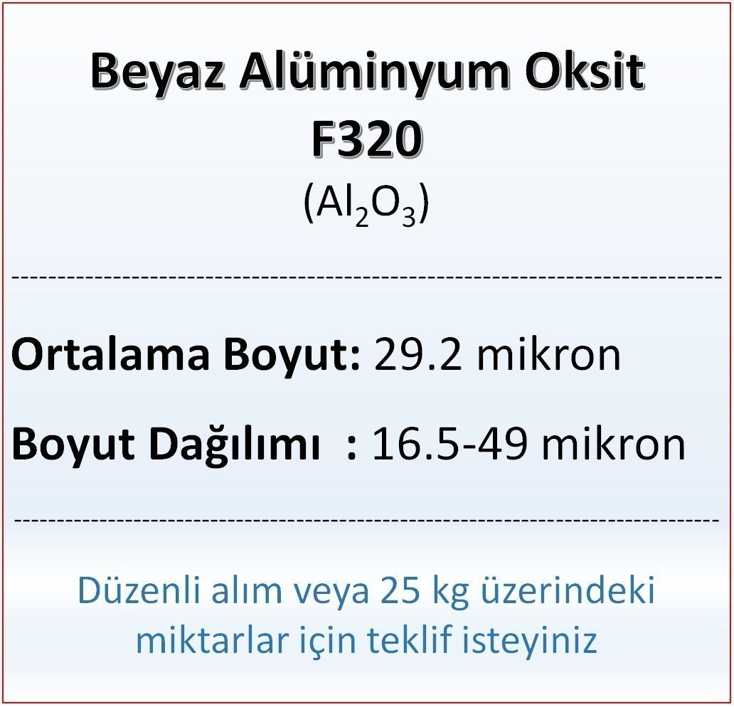 Alüminyum Oksit F320 - Al2O3 - 29.2 mikron 1 kg