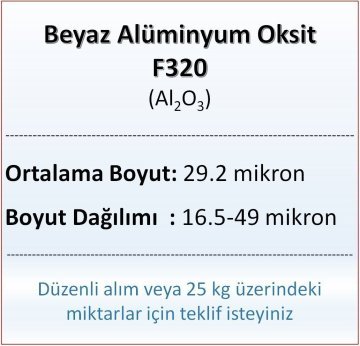 Alüminyum Oksit F320 - Al2O3 - 29.2 mikron 1 kg
