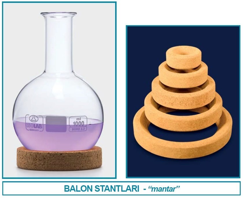 İSOLAB 029.04.001 balon standı - mantar - 100 ml (1 adet)