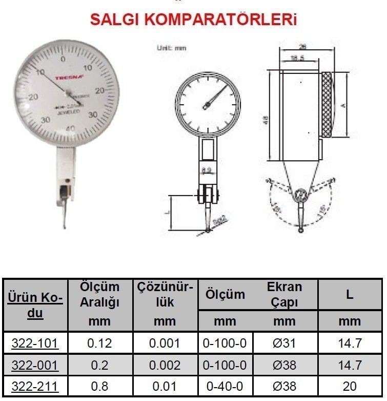 Salgı Komparatörü 0.2/0.002mm