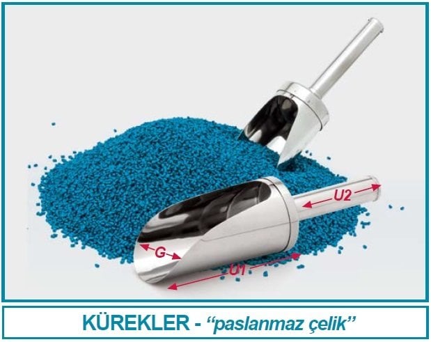 İSOLAB 037.08.100 kürek - paslanmaz çelik - 100 mm çap (1 adet)