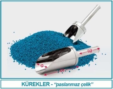 İSOLAB 037.08.100 kürek - paslanmaz çelik - 100 mm çap (1 adet)