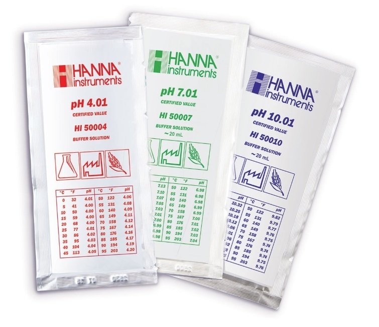 HANNA HI70006C pH 6.86 -  25oC  Calibration Buffer Sachets with Certificate of Analysis, (25 x 20mL)