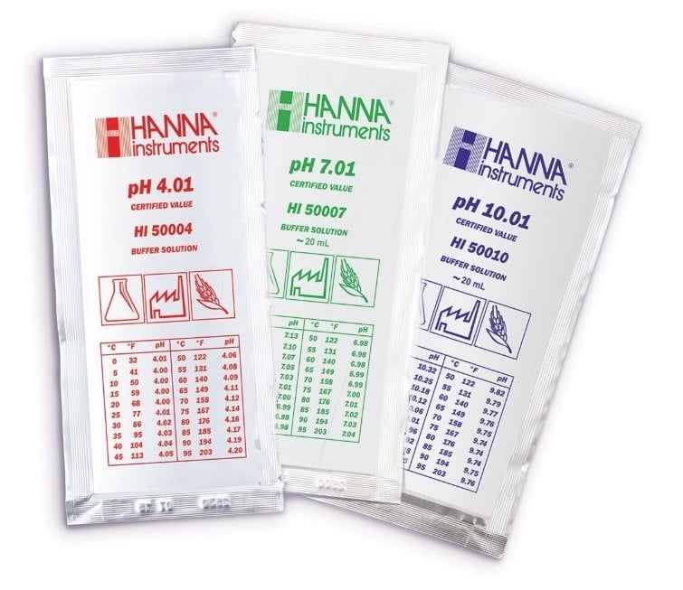 HANNA HI70006P pH 6.86 -  25oC  Calibration Buffer Sachets, (25 x 20mL)