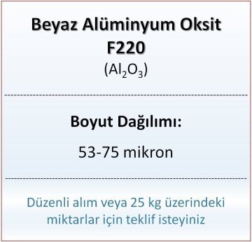 Alüminyum Oksit F220 - Al2O3 - 53-75mikron 10 kg