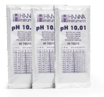 HANNA HI70010C pH 10.01 -  25oC  Calibration Buffer Sachets with Certificate of Analysis, (25 x 20mL)