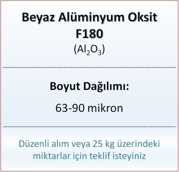 Alüminyum Oksit F180 - Al2O3 - 63-90mikron 1 kg