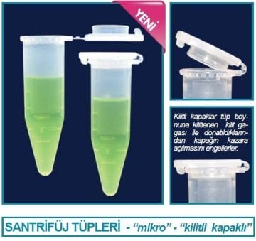 İSOLAB 078.05.025 tüp - santrfüj - mikro - kilitli kapaklı - 5.0 ml - steril (200 adet)