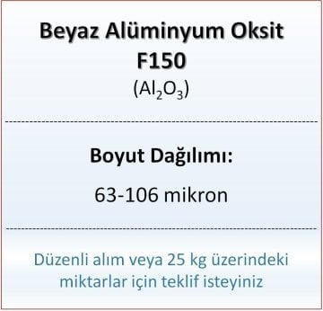 Alüminyum Oksit F150 - Al2O3 - 63-106mikron 1 kg