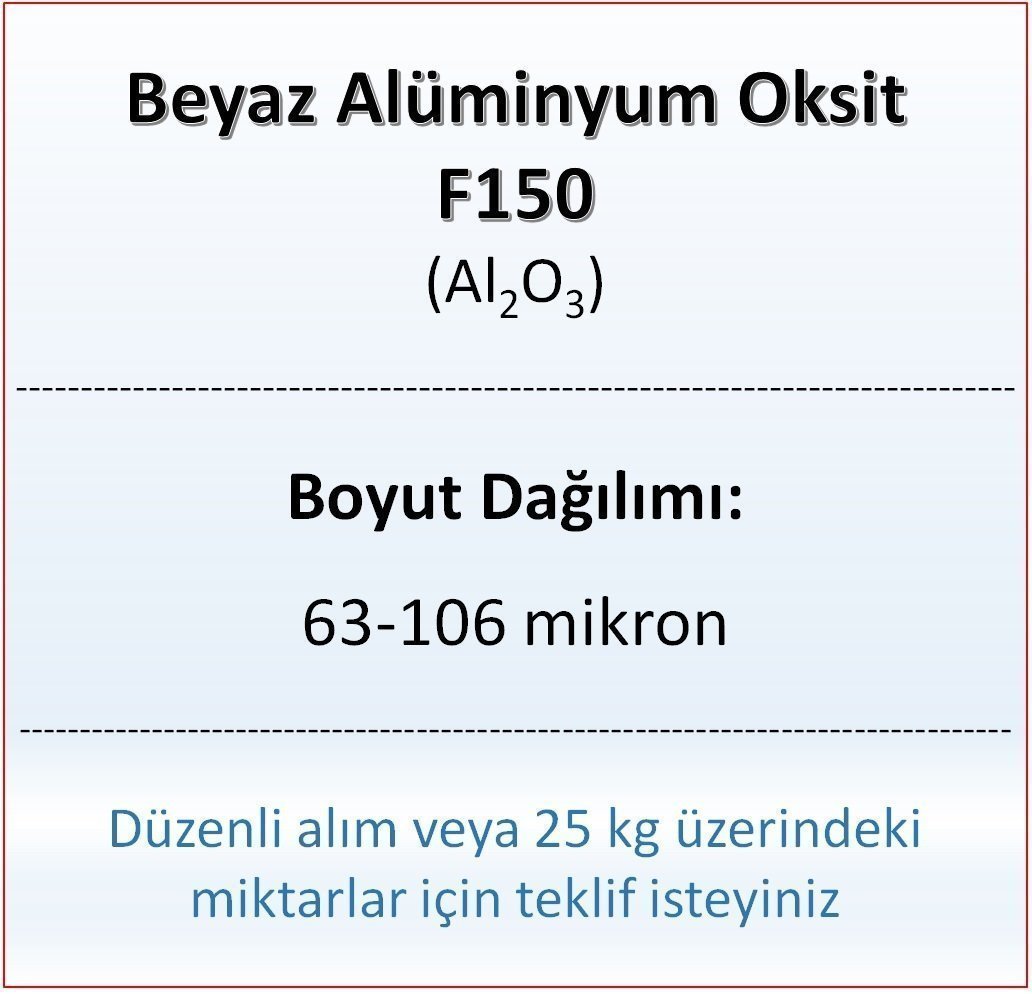 Alüminyum Oksit F150 - Al2O3 - 63-106mikron 5 kg