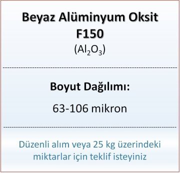 Alüminyum Oksit F150 - Al2O3 - 63-106mikron 5 kg