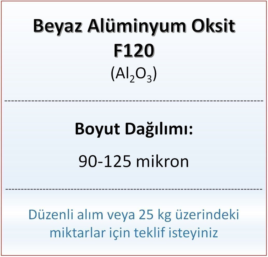 Alüminyum Oksit F120 - Al2O3 - 90-125mikron 5 kg
