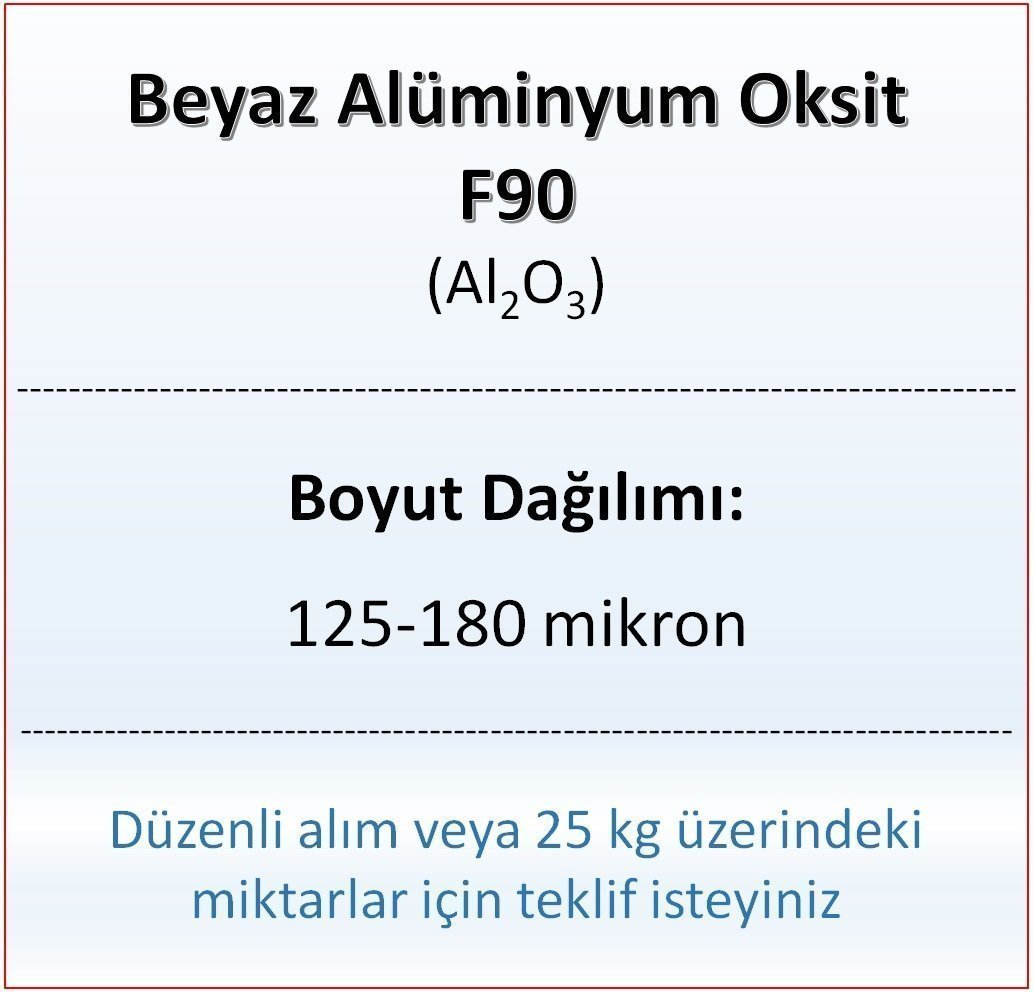 Alüminyum Oksit F90 - Al2O3 - 125-180mikron 10 kg