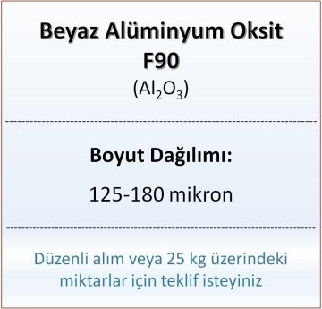 Alüminyum Oksit F90 - Al2O3 - 125-180mikron 10 kg